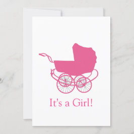 Retro Pink Baby Ankündigung