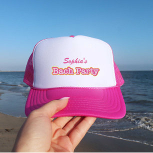 Retro Pink Bach-Party-Name Truckerkappe