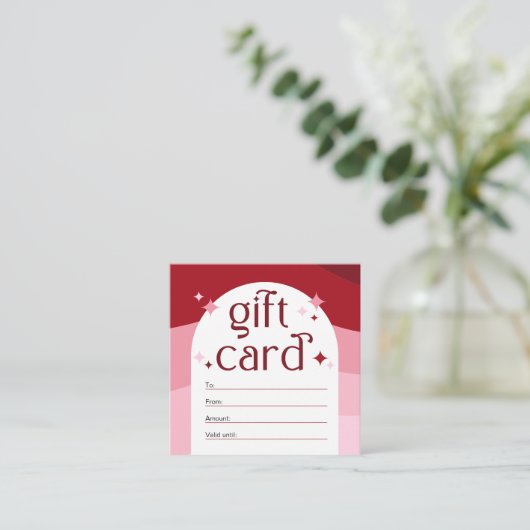 Retro Pink Beauty Salon Wellness-Center Logo Gesch Quadratische Visitenkarte (Stehend Vorderseite)