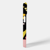 Retro Pink Black Floral Monogrammed Case-Mate iPhone Hülle (Rückseite / Rechts)