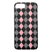Retro Pink Black Gray Raute Case-Mate iPhone Hülle (Rückseite)
