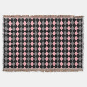 Retro Pink Black Gray Raute Decke (Vorderseite)