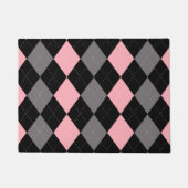 Retro Pink Black Gray Raute Fußmatte (Vorderseite)