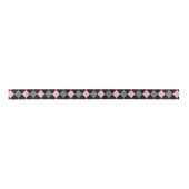 Retro Pink Black Gray Raute Satinband (Vorderseite)
