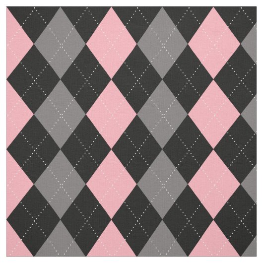 Retro Pink Black Gray Raute Stoff (Muster)