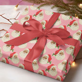 Retro Pink Black Santa Weihnachts Wrapping Paper Geschenkpapier