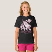 Retro Pink Black Space Tracket Astronaut T-Shirt (Vorne ganz)