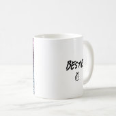 Retro Pink Blauer Gradient Zebra Strip Foto Rahmen Kaffeetasse (VorderseiteRechts)