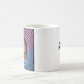 Retro Pink Blauer Gradient Zebra Strip Foto Rahmen Kaffeetasse (Mittel)