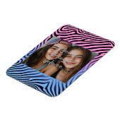 Retro Pink Blauer Gradient Zebra Strip Foto Rahmen Magnet (Linke Seite)
