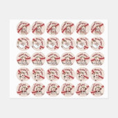 Retro Pink Blue Baby Dragon Danke Sticker (Blatt)