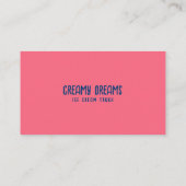 Retro Pink & Blue Ice Cream Truck in Motion Visitenkarte (Rückseite)