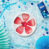 Retro Pink Blume Blumengarten Hochzeit Pappteller (Party)