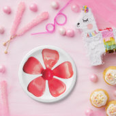 Retro Pink Blume Blumengarten Hochzeit Pappteller (Party)