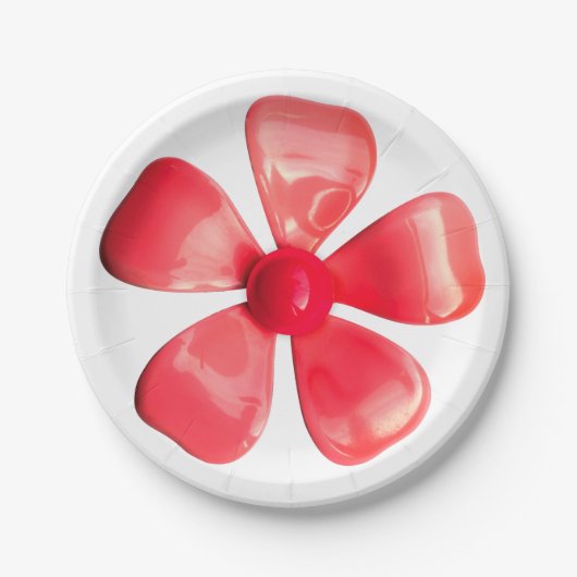 Retro Pink Blume Blumengarten Hochzeit Pappteller (Vorderseite)