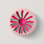 Retro PINK Blume - Bouquet Spring Summer Garden Button (Vorderseite)