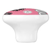 Retro Pink Blume Power Keramik Drehknopf Keramikknauf (Seitenansicht)