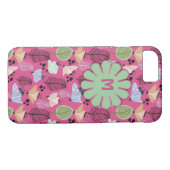 Retro Pink Botanische Blume Monogramm Case-Mate iPhone Hülle (Rückseite (Horizontal))