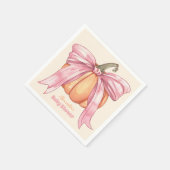 Retro Pink Bow Pumpkin Baby Dusche Serviette (Ecke)