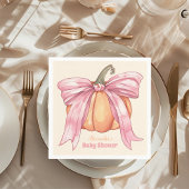 Retro Pink Bow Pumpkin Baby Dusche Serviette