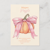 Retro Pink Bow Pumpkin Baby Dusche Windelwanne Begleitkarte (Vorderseite)