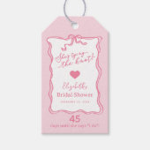 Retro Pink Bow Sie bindet den Knoten Geschenkanhänger (Vorderseite)