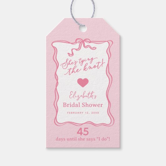 Retro Pink Bow Sie bindet den Knoten Geschenkanhänger (Vorderseite)