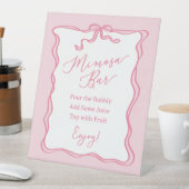 Retro Pink Bow Sie bindet den Knoten Mimosa Bar Sockelschild (In Situ)