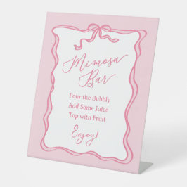 Retro Pink Bow Sie bindet den Knoten Mimosa Bar Sockelschild