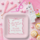 Retro Pink Bow Sie bindet den Knoten Pappteller (Party)