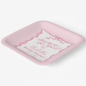 Retro Pink Bow Sie bindet den Knoten Pappteller (Gewinkelt)