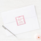 Retro Pink Bow Sie bindet den Knoten Quadratischer Aufkleber (Umschlag)