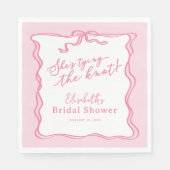 Retro Pink Bow Sie bindet den Knoten Serviette (Vorderseite)