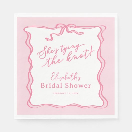 Retro Pink Bow Sie bindet den Knoten Serviette (Vorderseite)