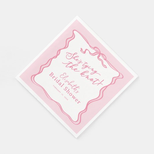 Retro Pink Bow Sie bindet den Knoten Serviette (Ecke)