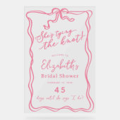 Retro Pink Bow Sie bindet den Knoten willkommen Acrylschild (Vorderseite)