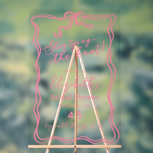 Retro Pink Bow Sie bindet den Knoten willkommen Acrylschild (Neutral)