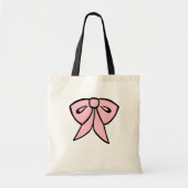 Retro Pink Bow Tote Bag Tragetasche (Vorne)