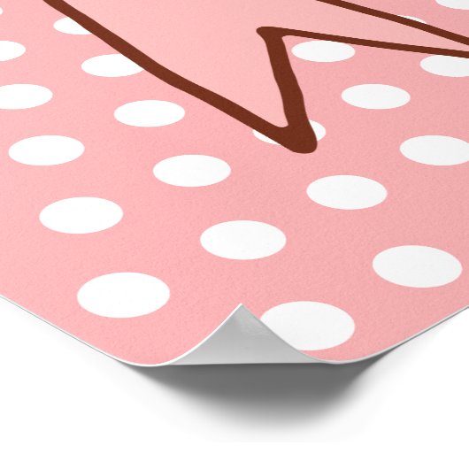 Retro Pink Bow Wall Art Poster Print Deco (Ecke)