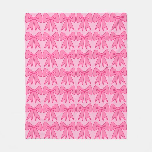 Retro Pink Bows Bedroom Blanket Geschenk Fleecedecke (Vorderseite)
