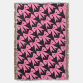 Retro Pink Bows Throw Blanket Geschenk Decke (Vorderseite Vertikal)