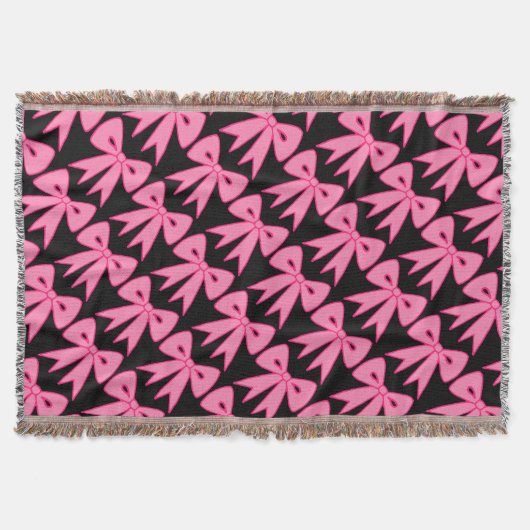 Retro Pink Bows Throw Blanket Geschenk Decke (Vorderseite)