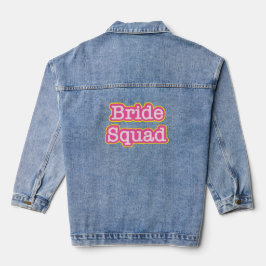 Retro Pink Bride Squad Bachelorette Jeansjacke