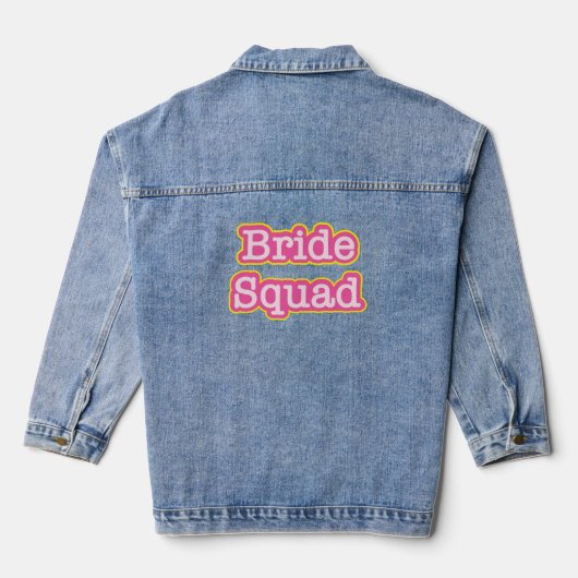 Retro Pink Bride Squad Bachelorette Jeansjacke (Rückseite)