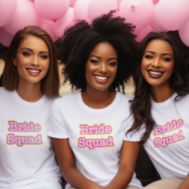 Retro Pink Bride Squad T-Shirt
