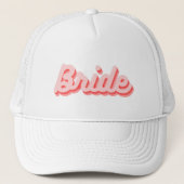 Retro Pink Bride Trucker Hat Truckerkappe (Vorderseite)