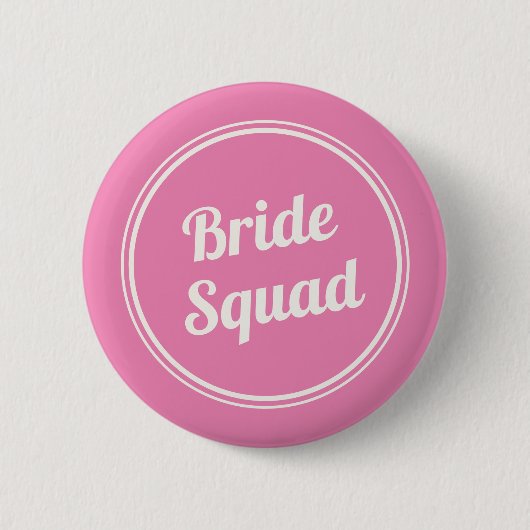 Retro Pink Bride's Squad Bridesmaid Button (Vorderseite)