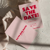 Retro Pink Bright Funky Bold Moderne einzigartige Save The Date