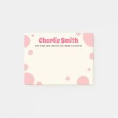 Retro pink bubblegum custom name post-it klebezettel (Vorderseite)