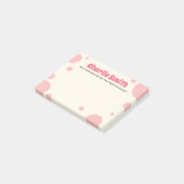 Retro pink bubblegum custom name post-it klebezettel (angewinkelt)